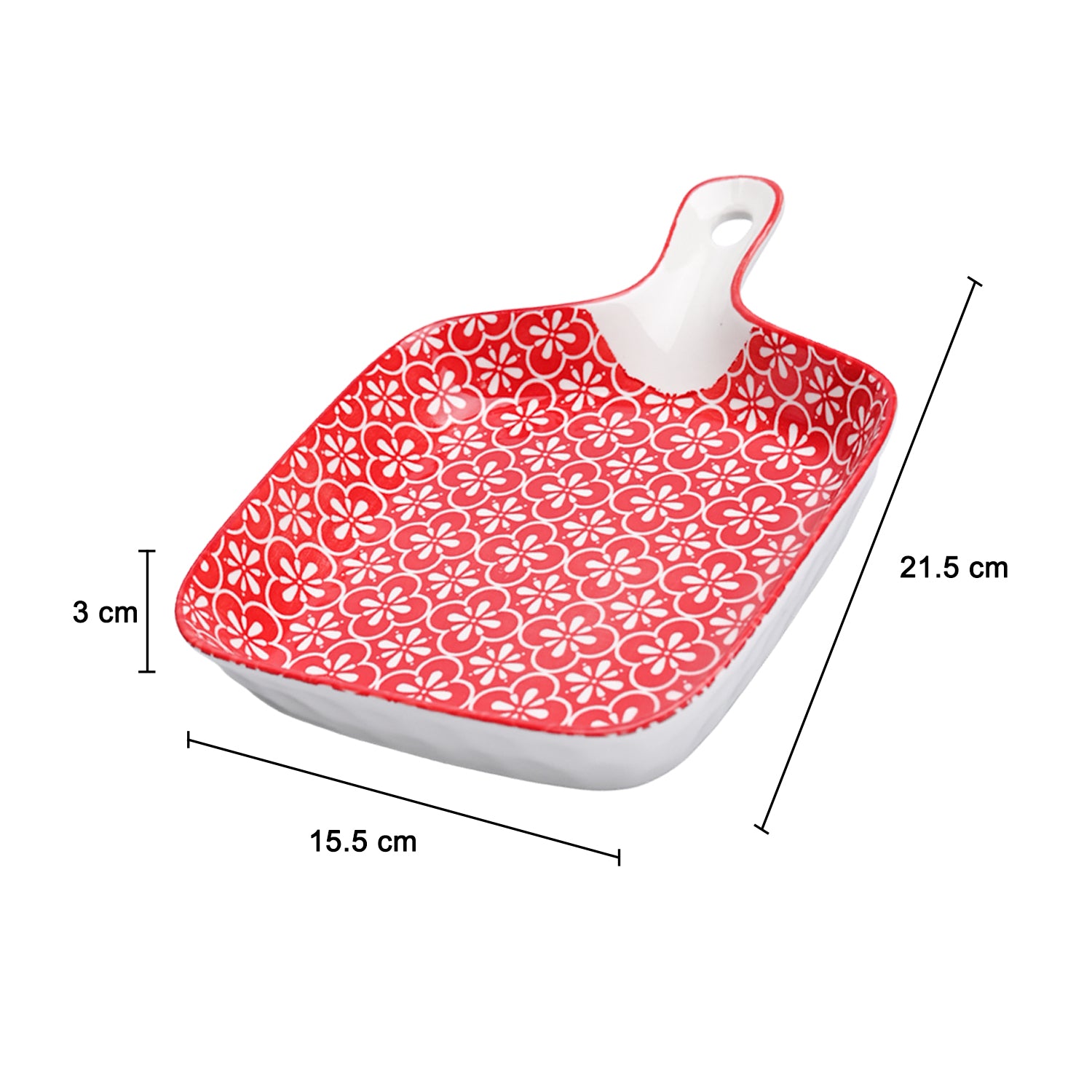 Mandala Ceramic Platter With Handle