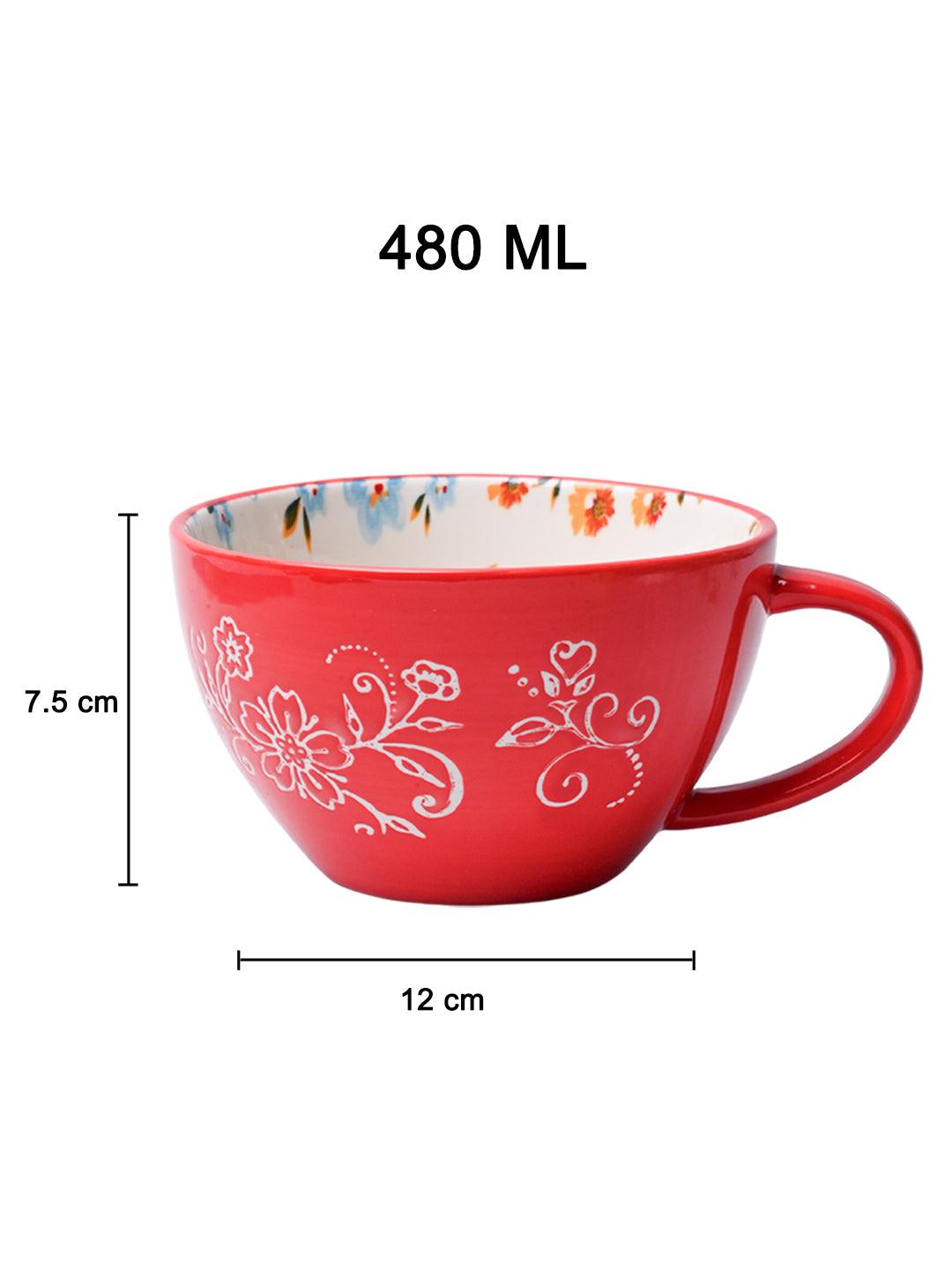 Red Floral 480ml Cup - MARKET99