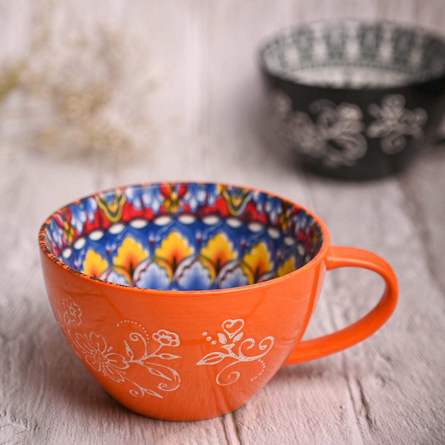 Orange Geomatry 480ml Cup
