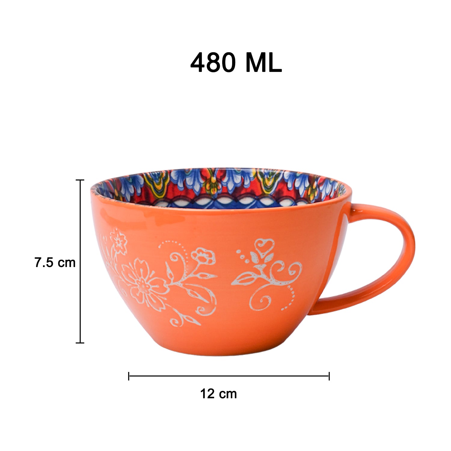 Orange Geomatry 480ml Cup