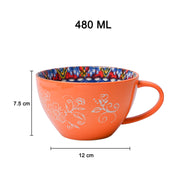 Orange Geomatry 480ml Cup
