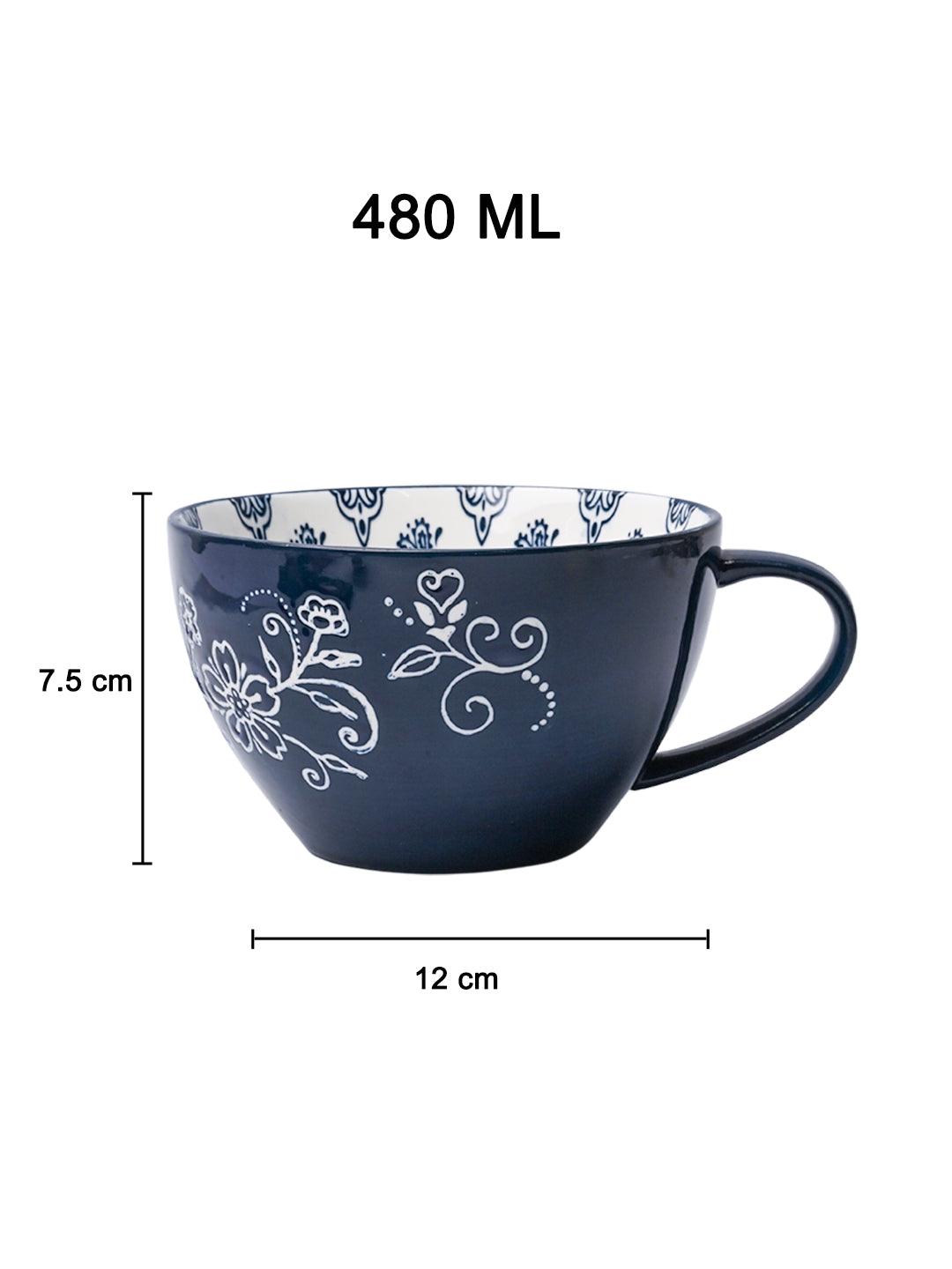 Blue Floral 480ml Cup - MARKET99