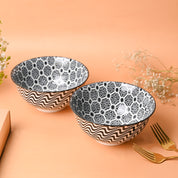 Floral Bowl Set Of 2 (650Ml)