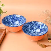 Floral Bowl Set Of 2 (650Ml)