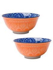 Floral Bowl Set Of 2 (650Ml) - MARKET99