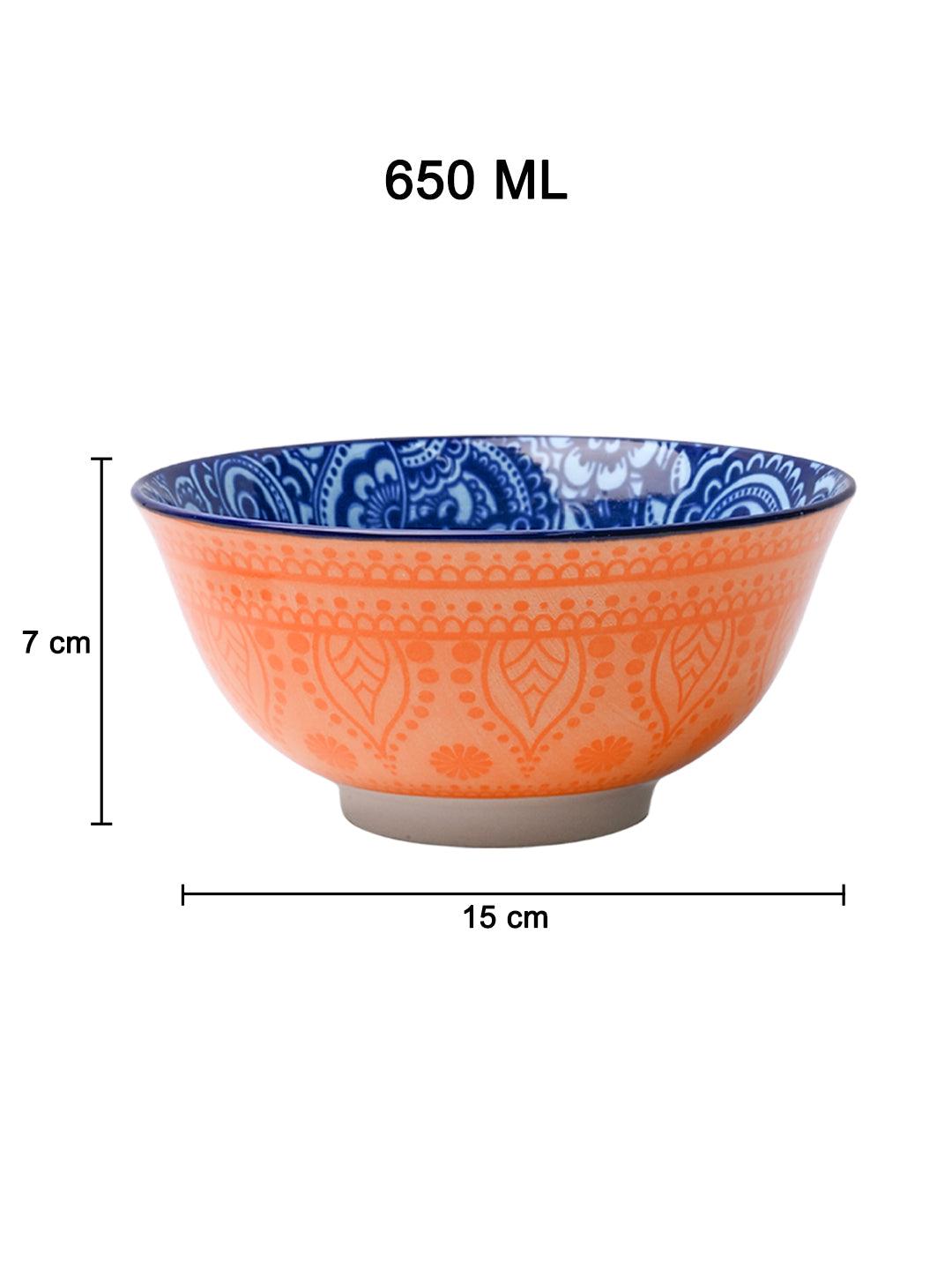 Floral Bowl Set Of 2 (650Ml)