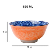 Floral Bowl Set Of 2 (650Ml)