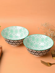 Floral Bowl Set Of 2 (650Ml) - MARKET99