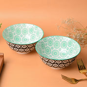 Floral Bowl Set Of 2 (650Ml)