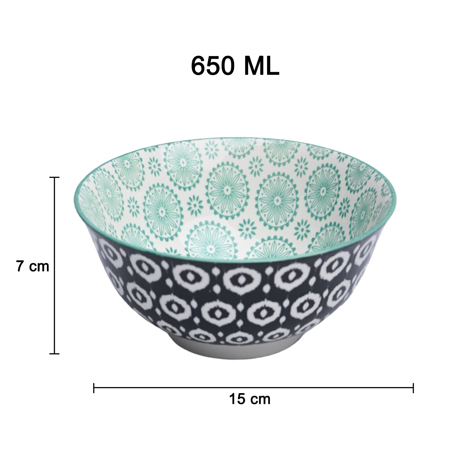 Floral Bowl Set Of 2 (650Ml)