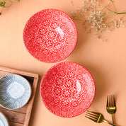 Floral Bowl Set Of 2 (650Ml)