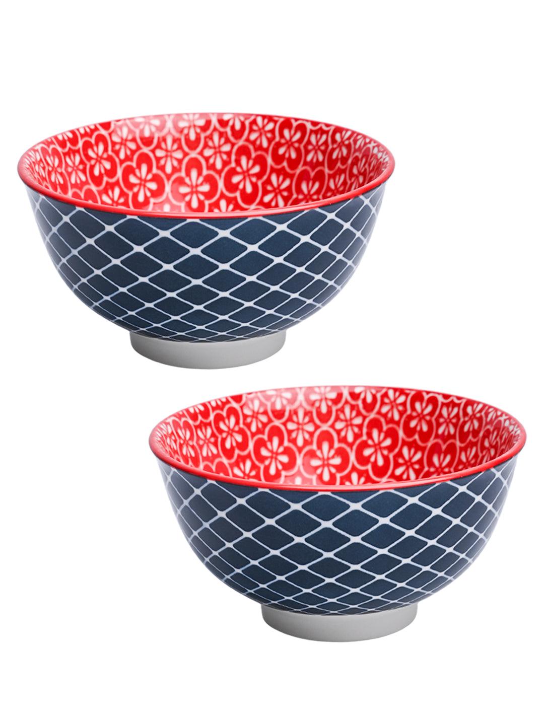 Floral Bowl Set Of 2 (650Ml) - MARKET99