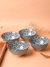 Floral Bowl Set Of 4 (280Ml) - MARKET99