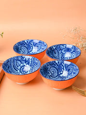 Floral Bowl Set Of 4 (280Ml) - MARKET99