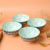 Floral Bowl Set Of 4 (280Ml)