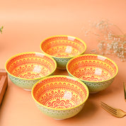 Floral Bowl Set Of 4 (280Ml)
