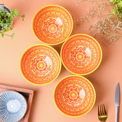 Floral Bowl Set Of 4 (280Ml)