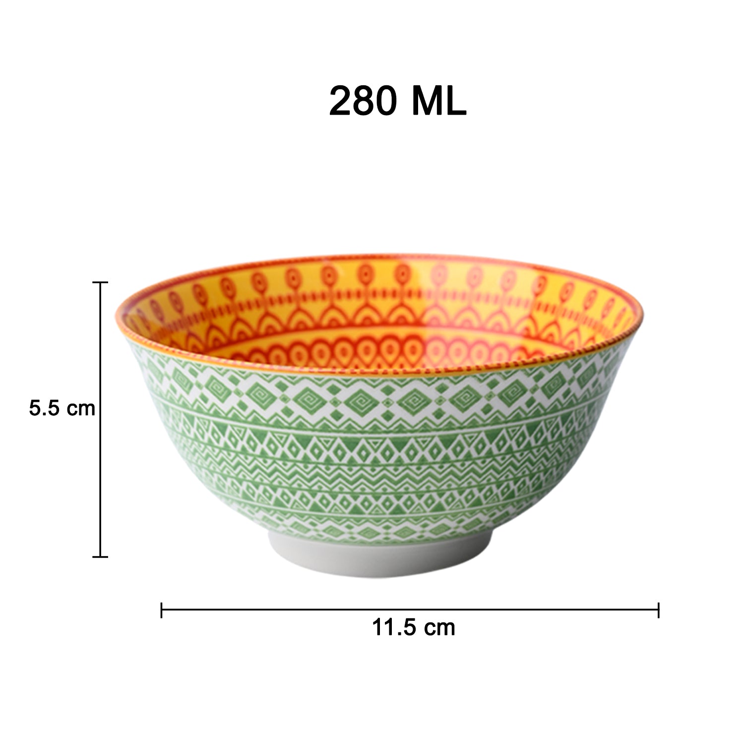 Floral Bowl Set Of 4 (280Ml)