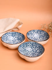 100Ml Blue Bowl Set Of 3 - MARKET99