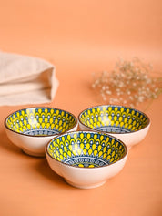 100Ml Yellow Bowl Set Of 3 - MARKET99