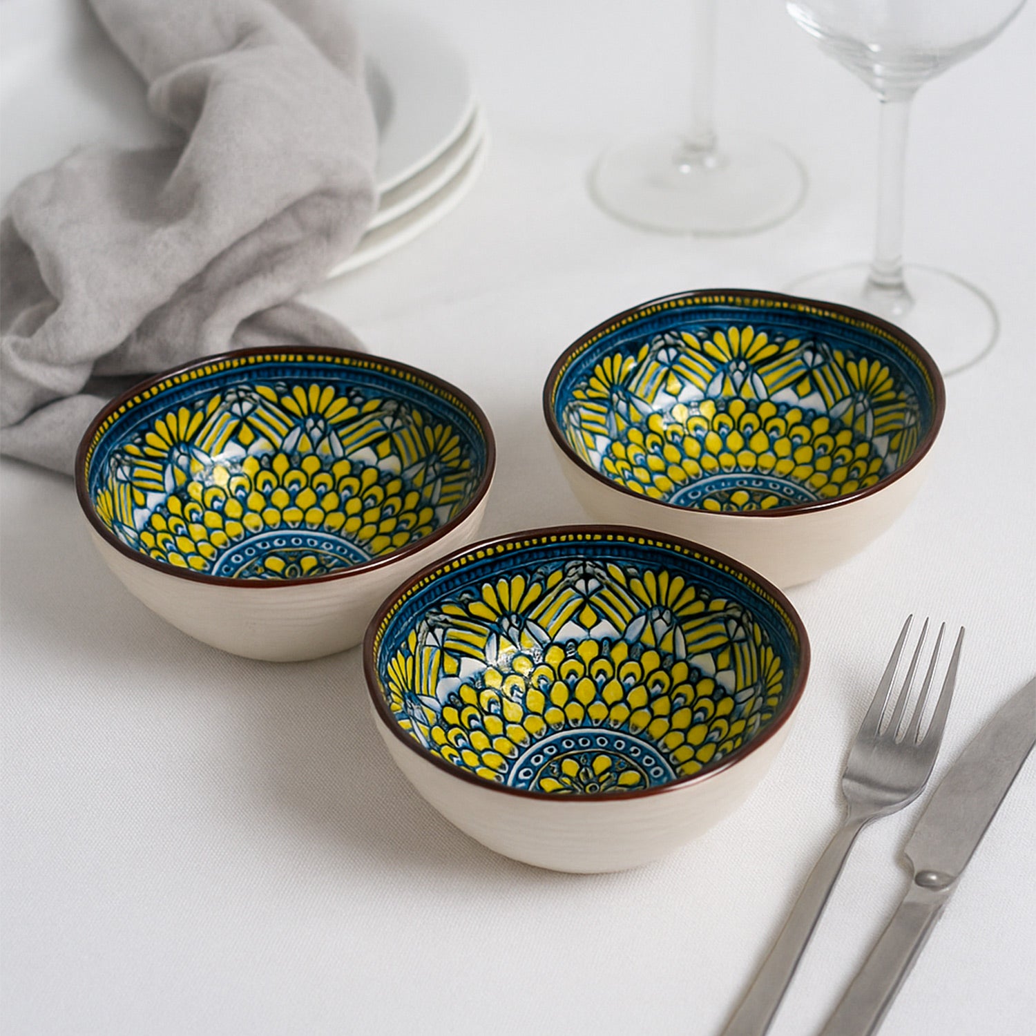 100Ml Yellow Bowl Set Of 3