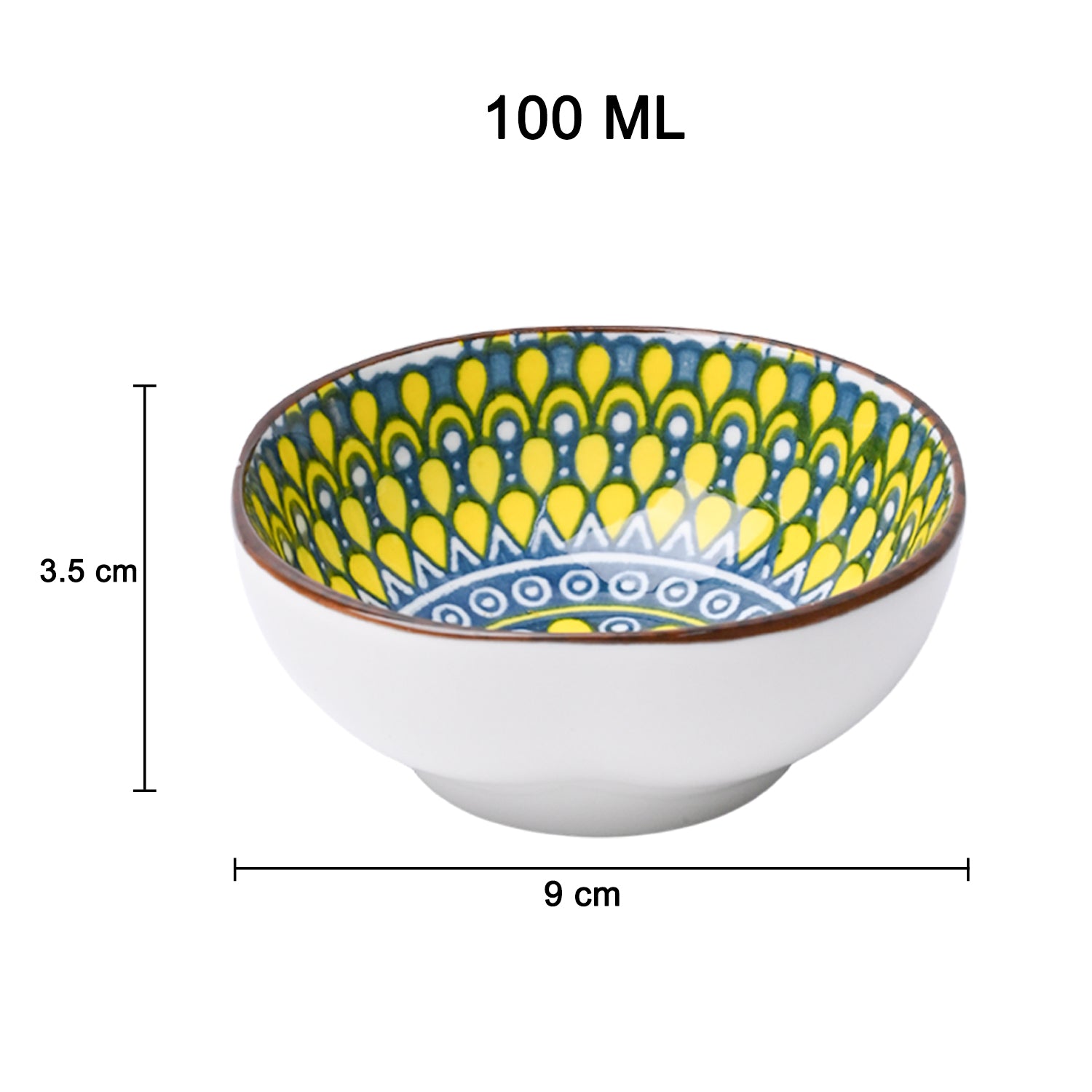 100Ml Yellow Bowl Set Of 3