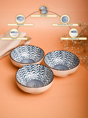 100Ml Blue Bowl Set Of 3 - MARKET99