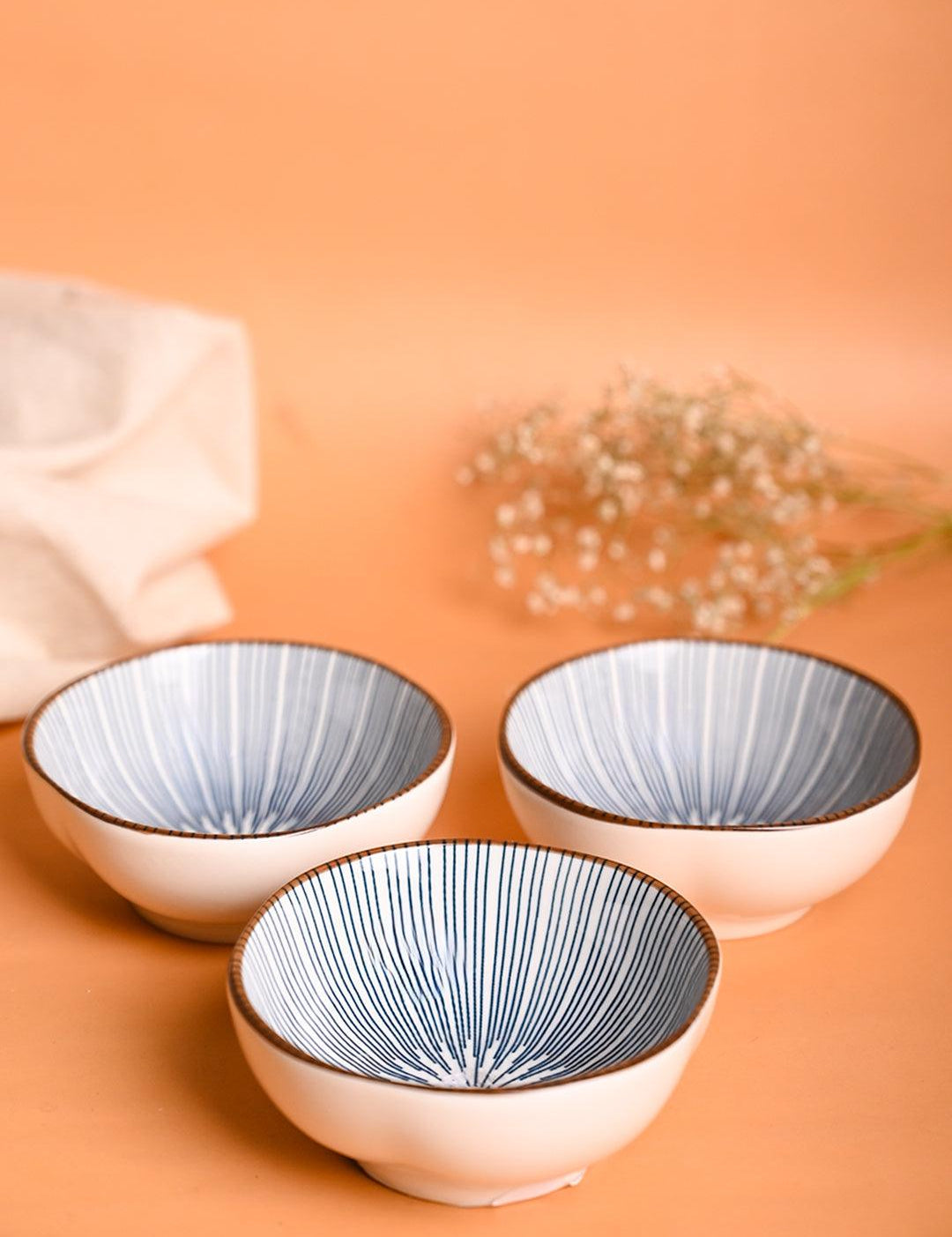 100Ml White Bowl Set Of 3 - MARKET99