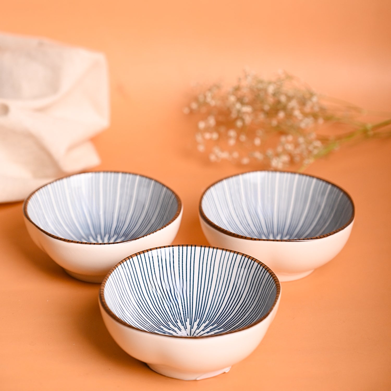 100Ml White Bowl Set Of 3