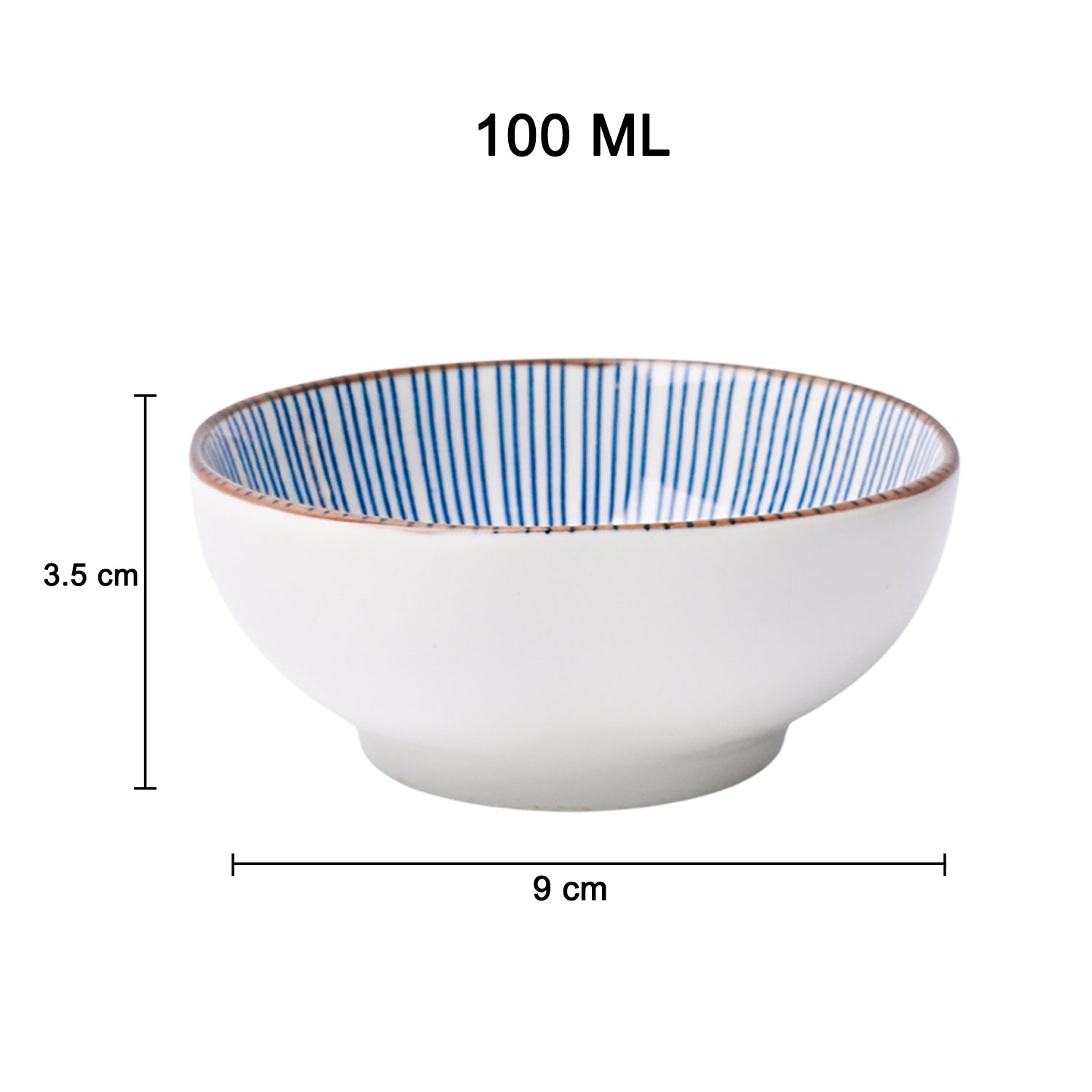 100Ml White Bowl Set Of 3