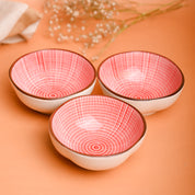 100Ml Red Bowl Set Of 3