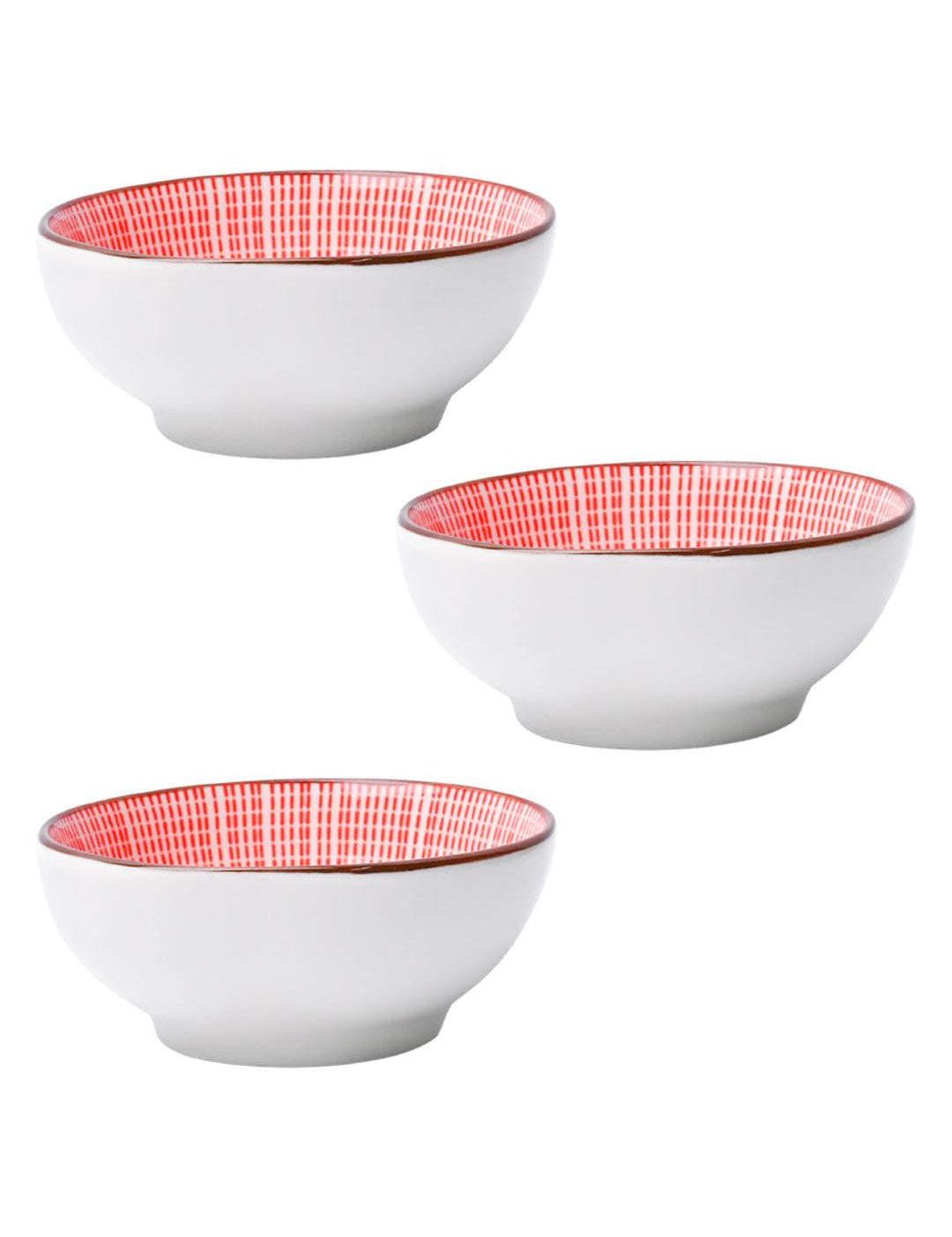 100Ml Red Bowl Set Of 3 - MARKET99