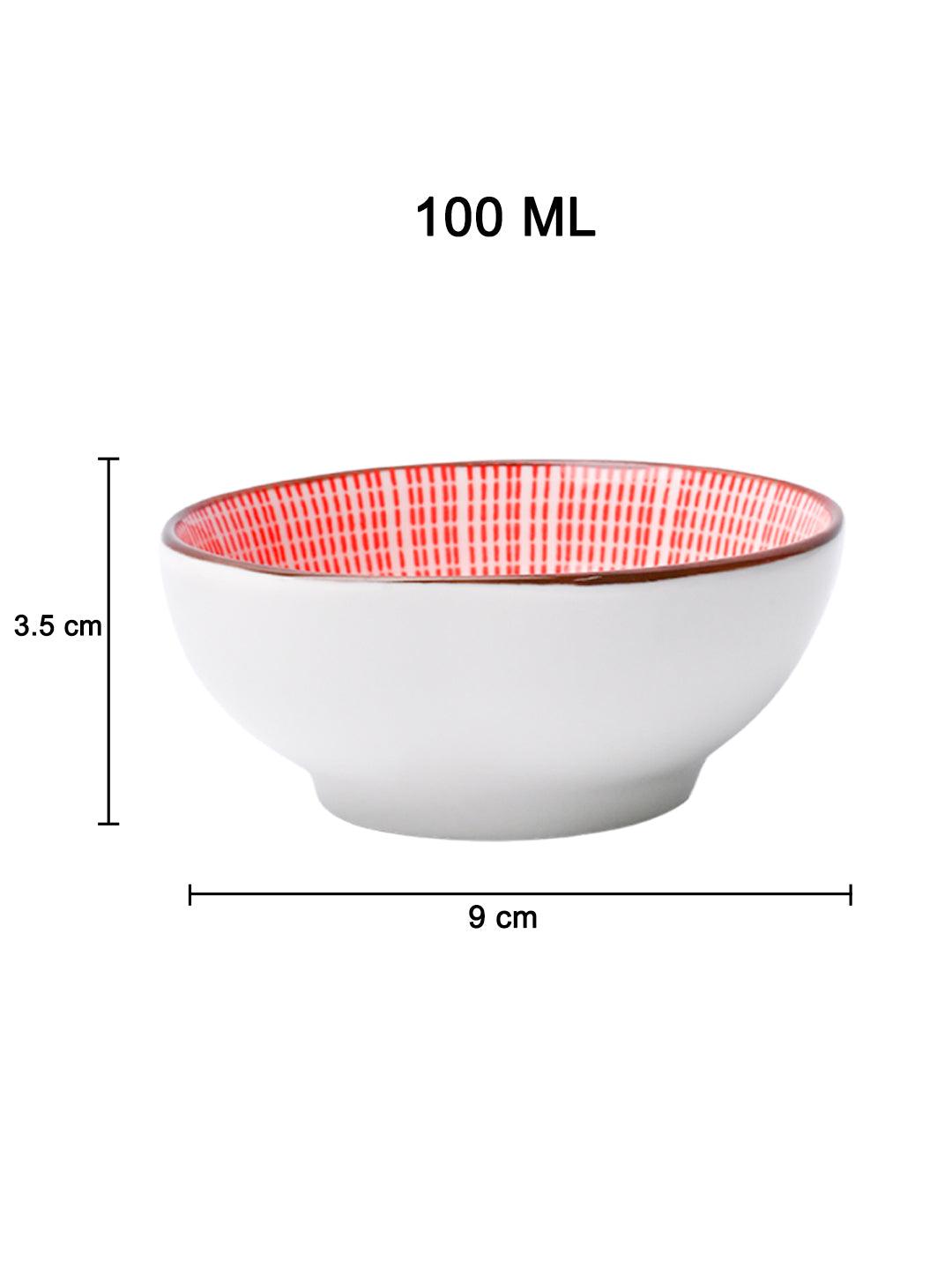 100Ml Red Bowl Set Of 3 - MARKET99