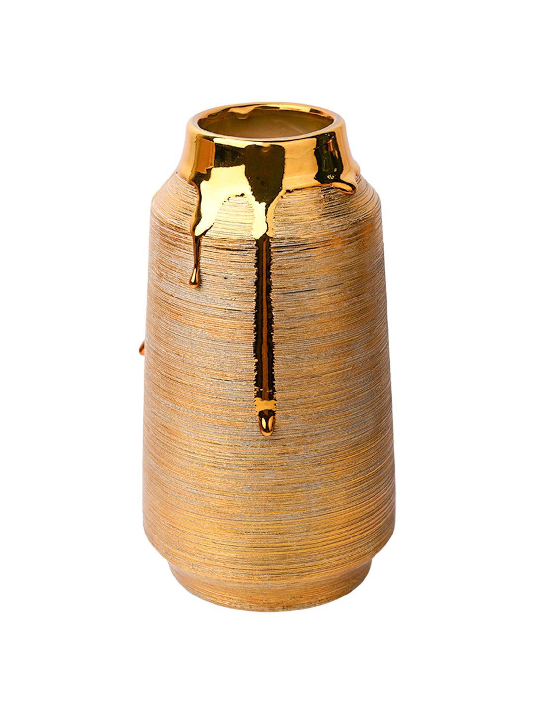 Stylish Golden Ceramic Vase - MARKET99