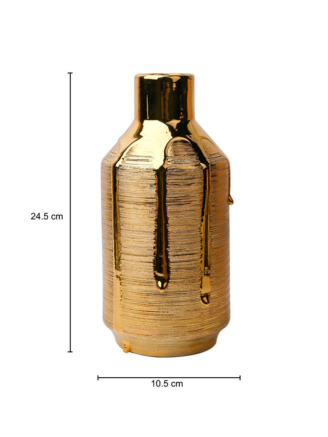 Stylish Golden Ceramic Vase - MARKET99