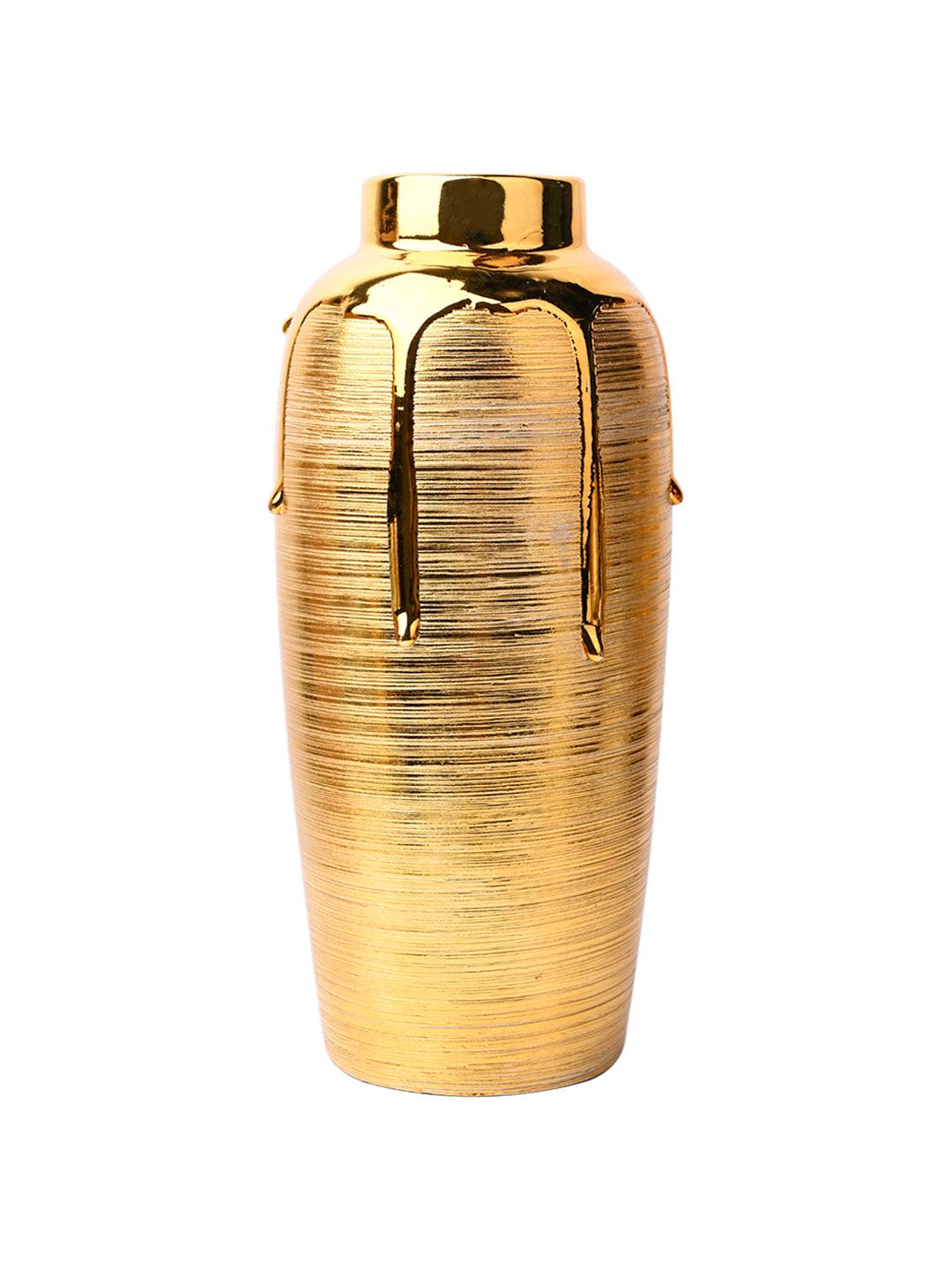 Stylish Golden Ceramic Vase - MARKET99