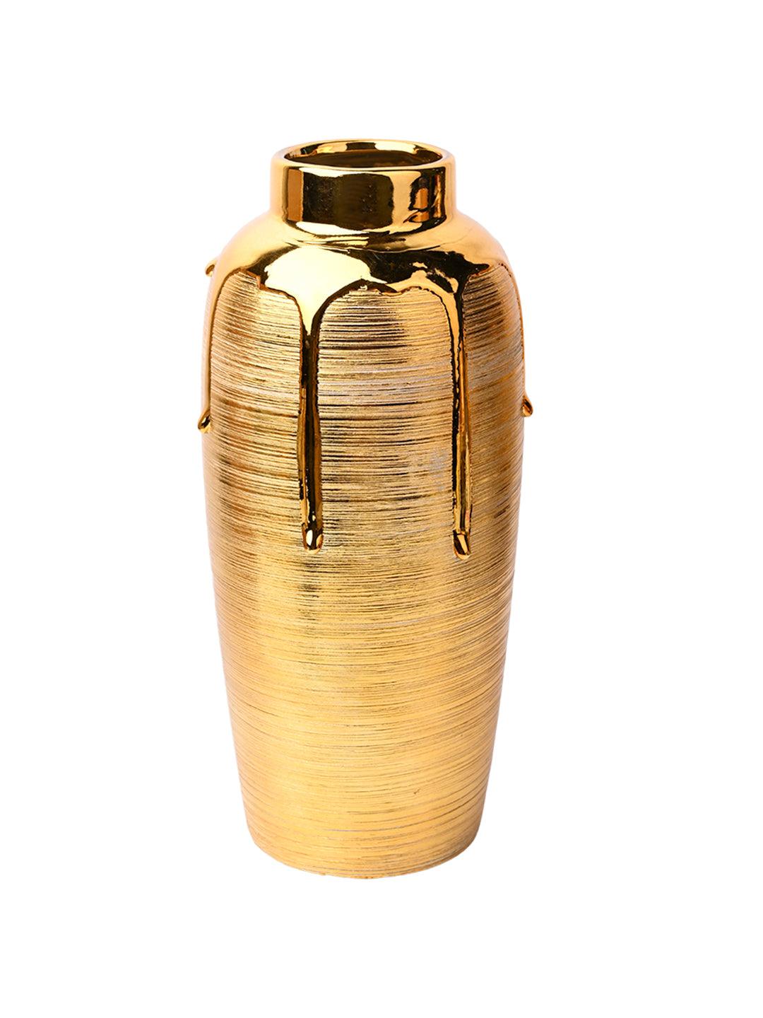 Stylish Golden Ceramic Vase - MARKET99