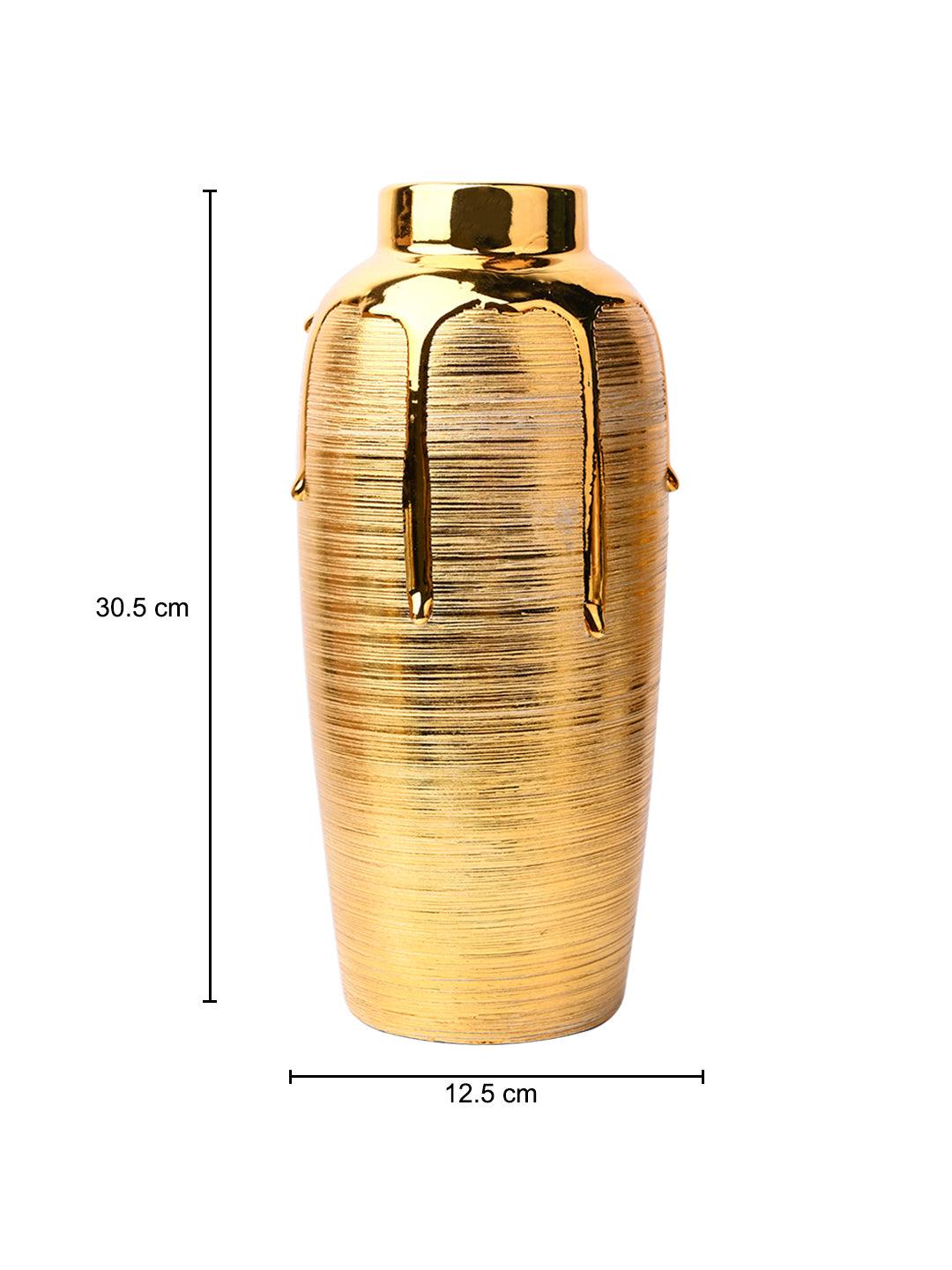 Stylish Golden Ceramic Vase - MARKET99