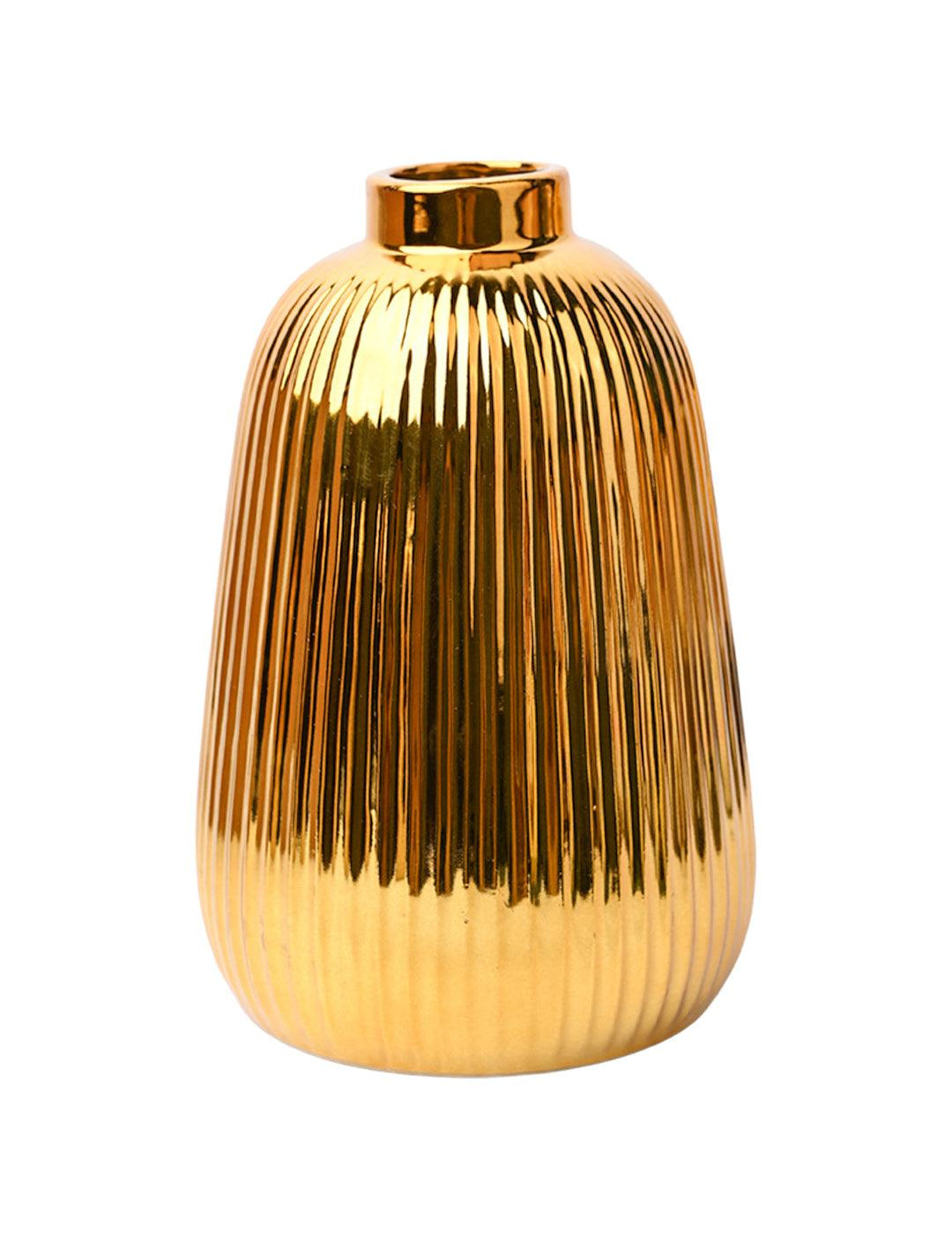 Stylish Golden Ceramic Vase - MARKET99