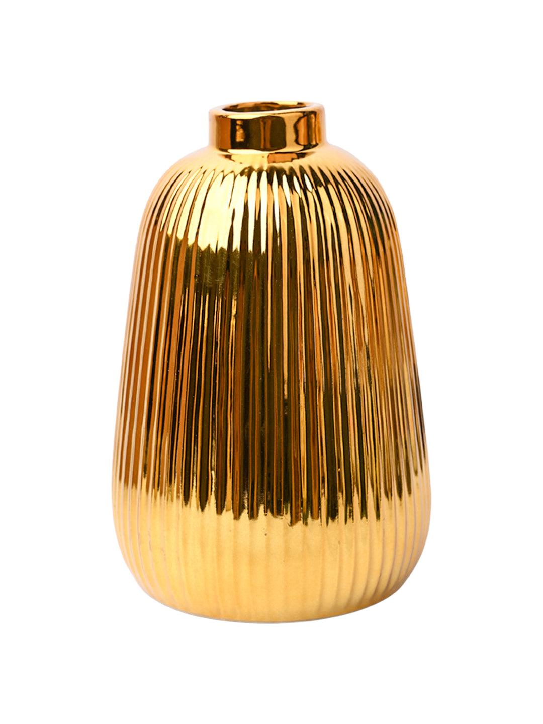 Stylish Golden Ceramic Vase - MARKET99