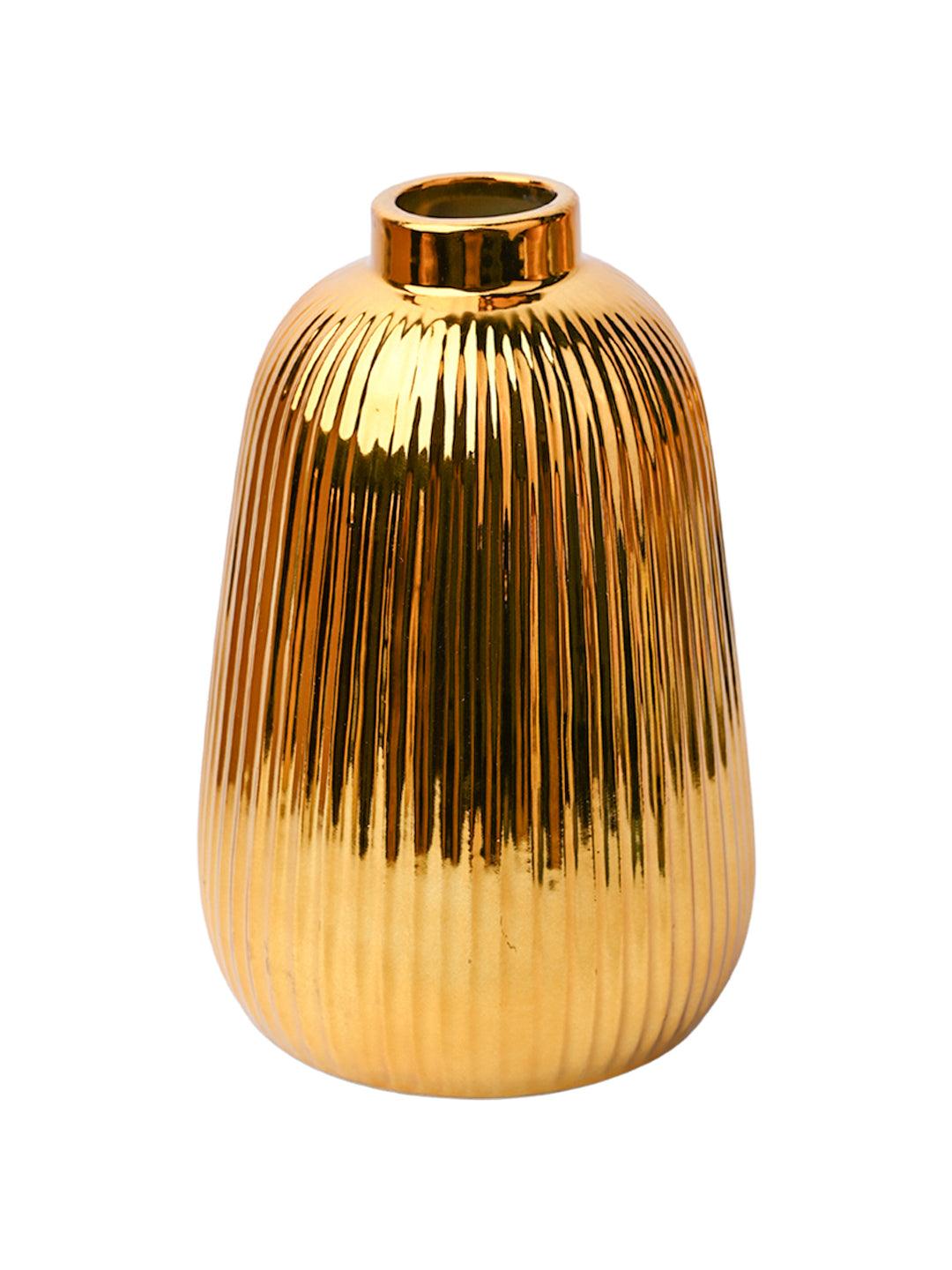 Stylish Golden Ceramic Vase - MARKET99