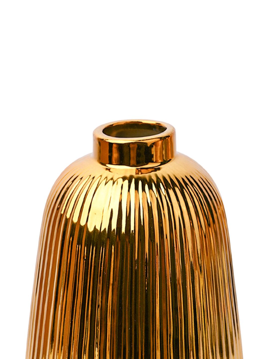 Stylish Golden Ceramic Vase - MARKET99