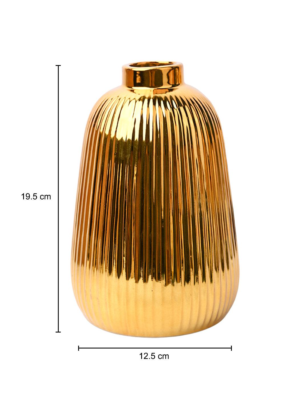 Stylish Golden Ceramic Vase - MARKET99