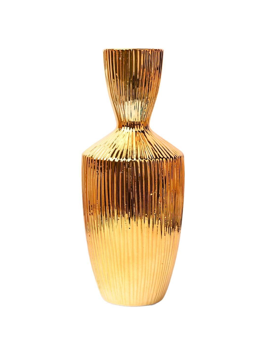 Stylish Golden Ceramic Vase - MARKET99