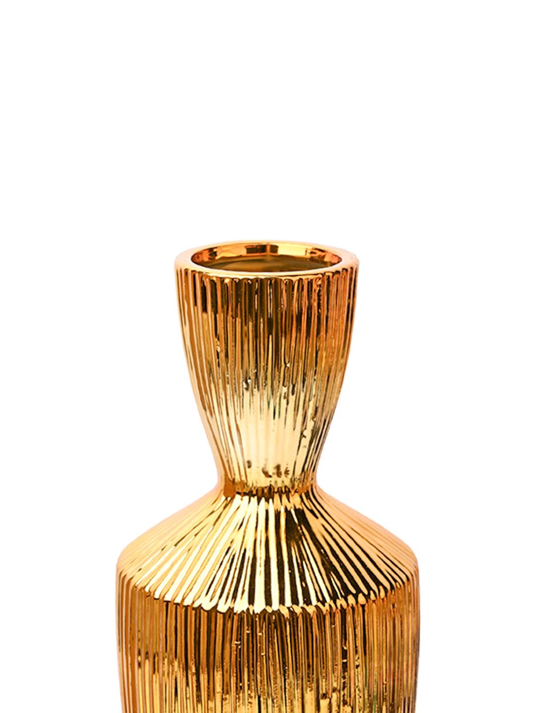 Stylish Golden Ceramic Vase - MARKET99