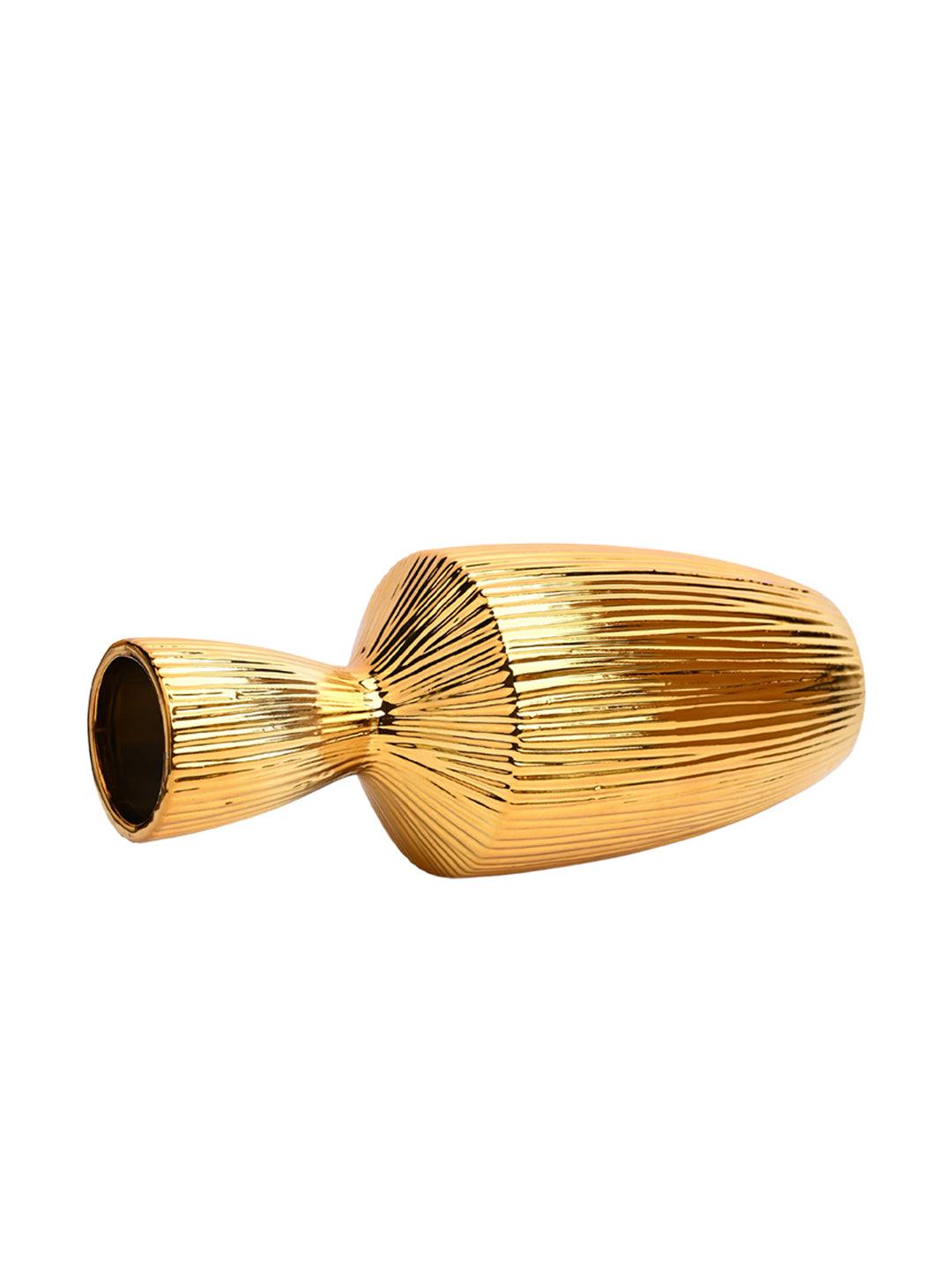 Stylish Golden Ceramic Vase - MARKET99