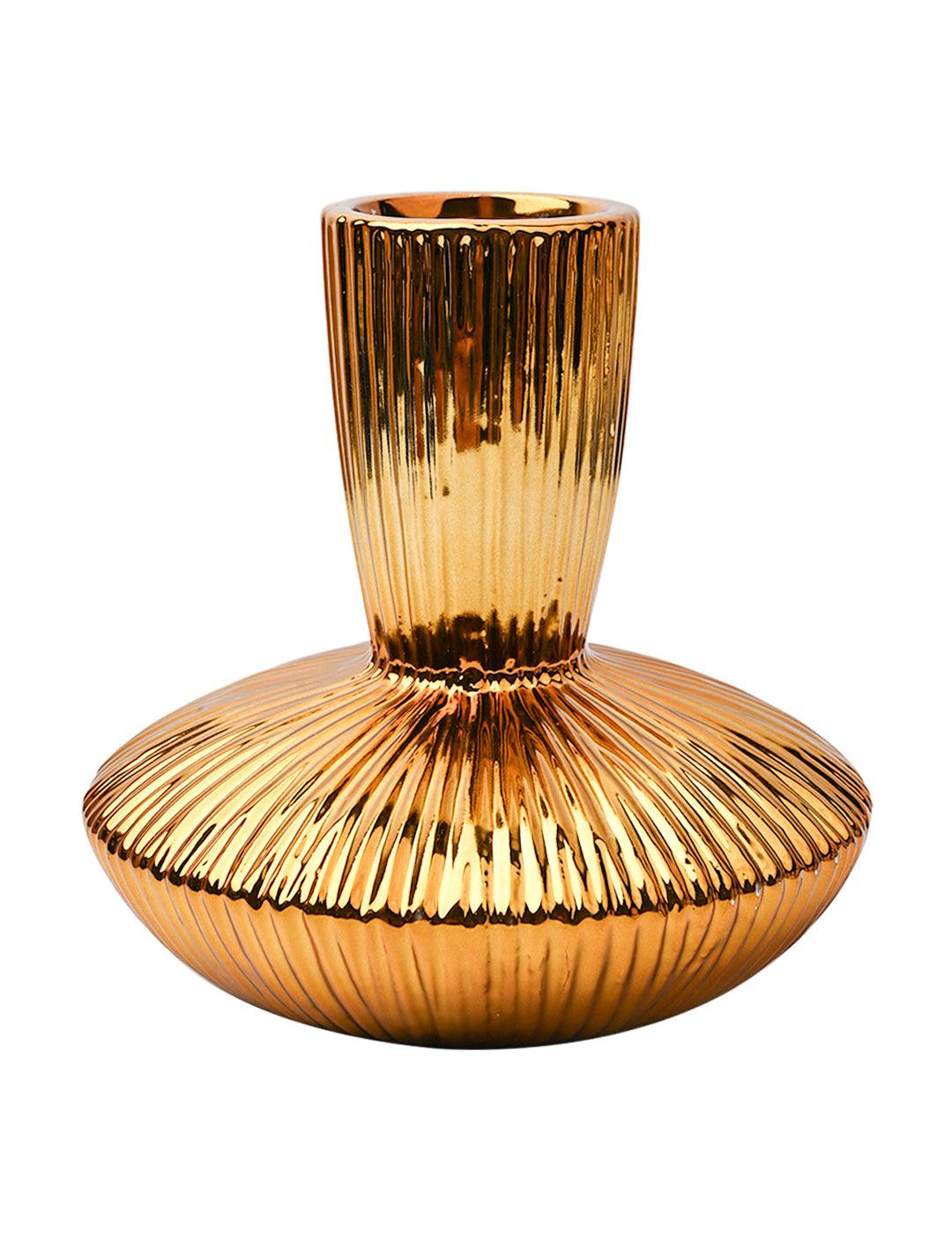 Stylish Golden Ceramic Vase - MARKET99