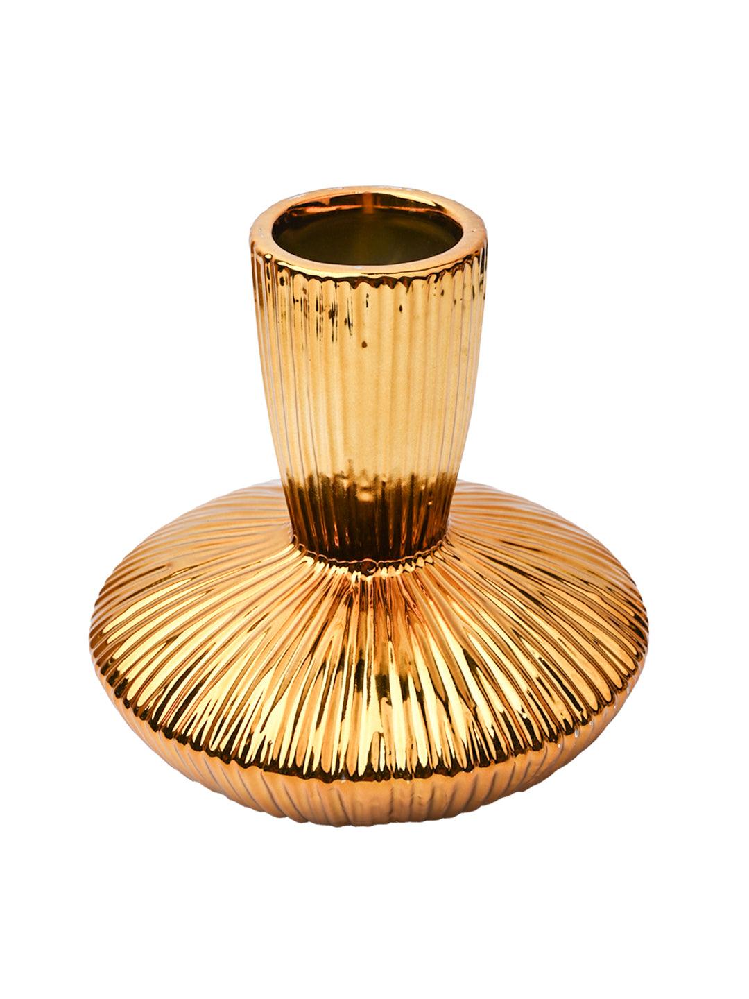 Stylish Golden Ceramic Vase - MARKET99