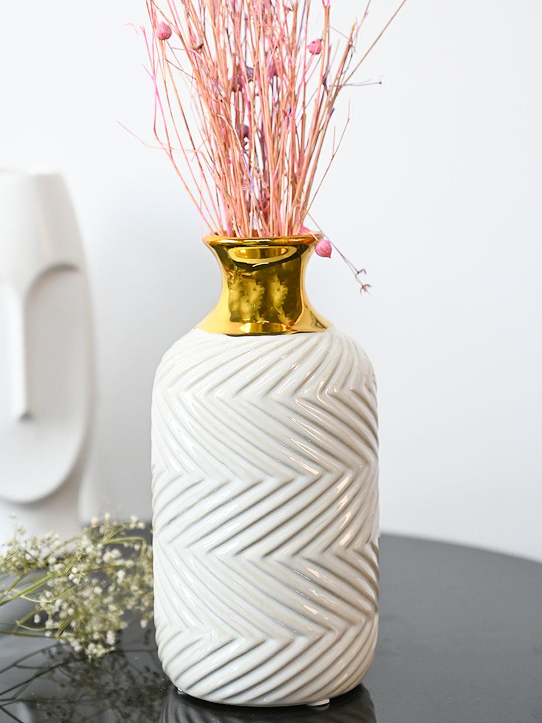 Stylish White Ceramic Vase - MARKET99