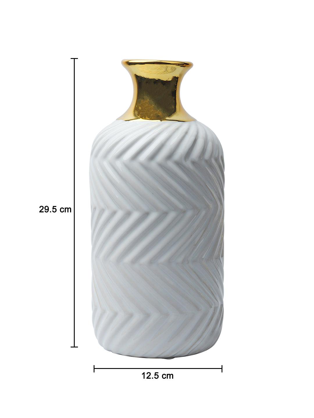 Stylish White Ceramic Vase - MARKET99